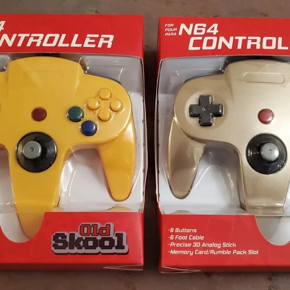 2 N64 Controllers - Gold & Yellow (NEW) - Nintendo64 - Nintendo - Old Skool